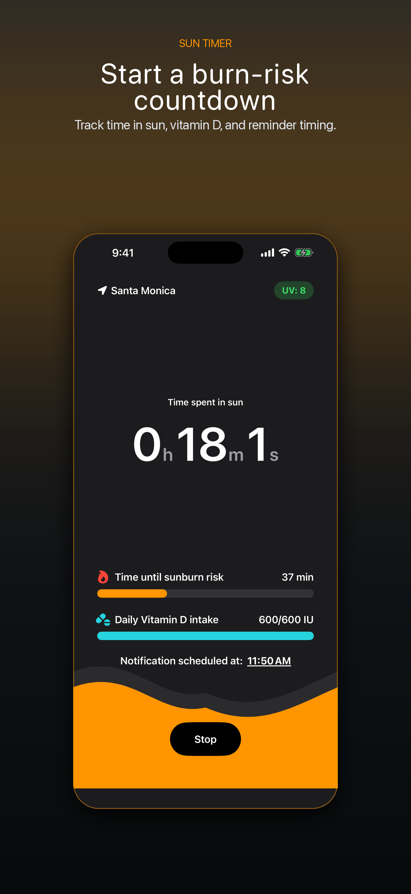 Start a burn-risk countdown