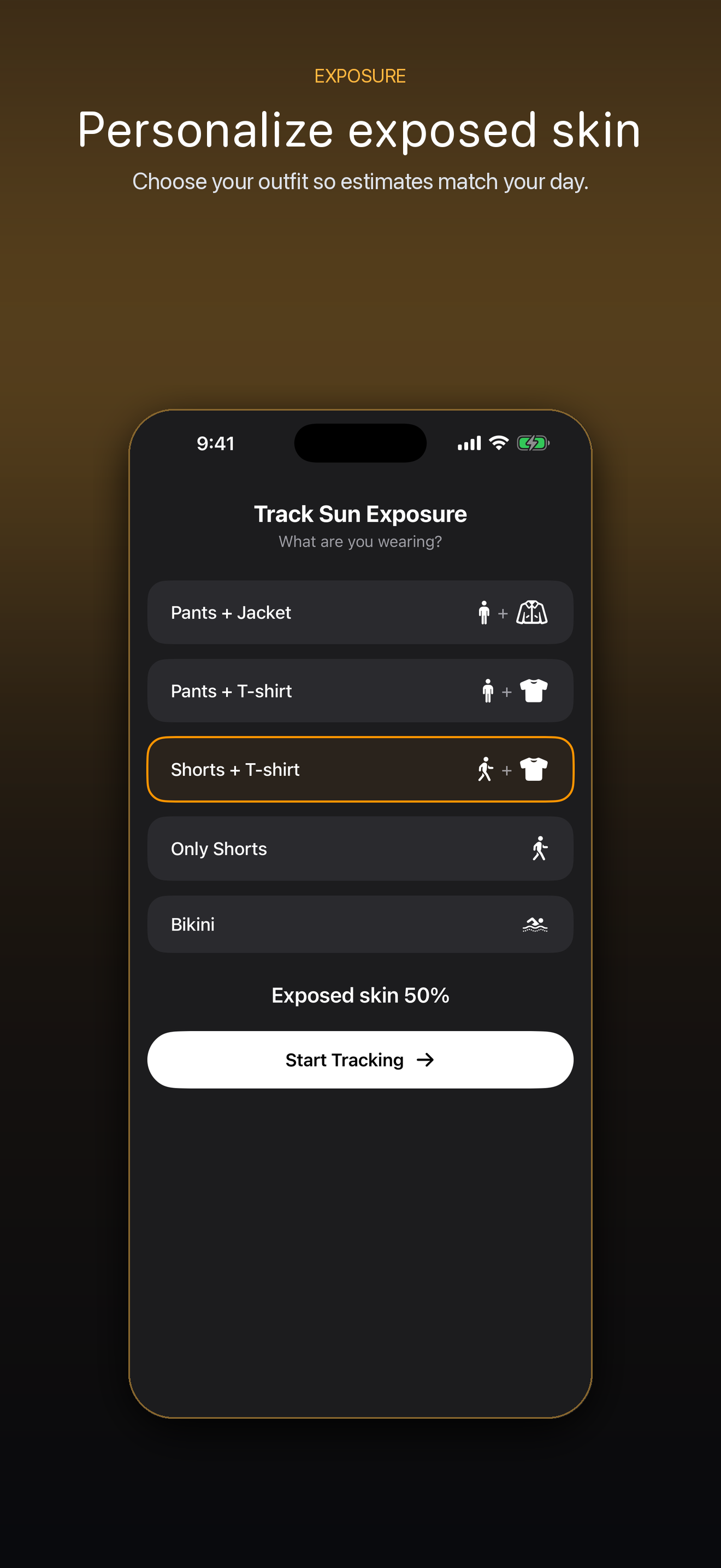 Personalize exposed skin